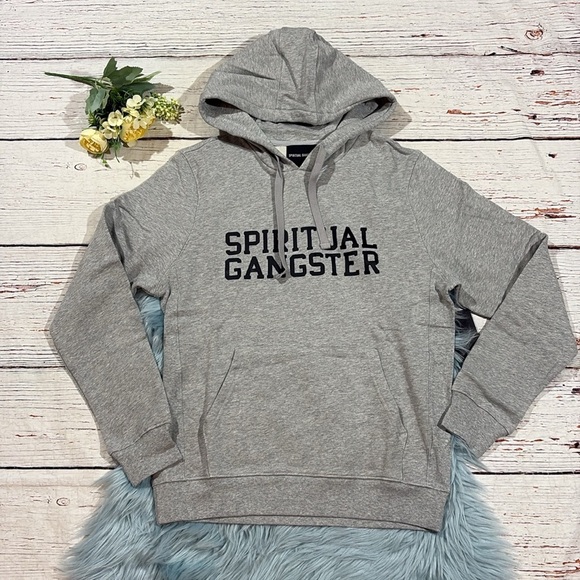 NWT Spiritual Gangster Gray Pullover Graphic Hoodie Unisex - Picture 2 of 8